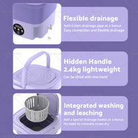 {{ 8L Foldable Washing Machine Portable 3 Modes Deep Cleaning Automatic Washer 240V }} - Buy Car Parts Online at {{ Kaka Auto Parts }}.