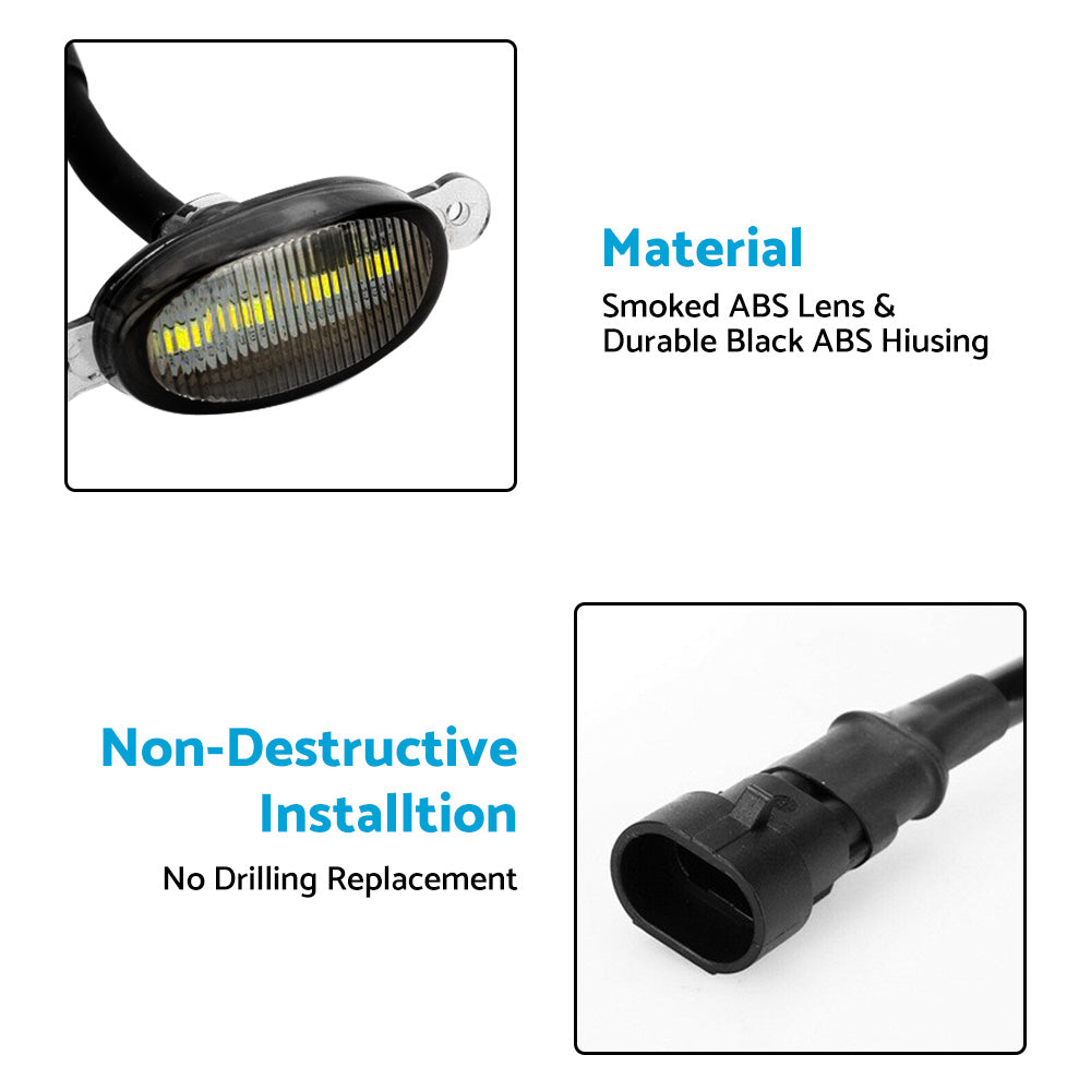 Front Grille Smoked Lens White LED Running Light Suitable For Raptor Style Grill 4x