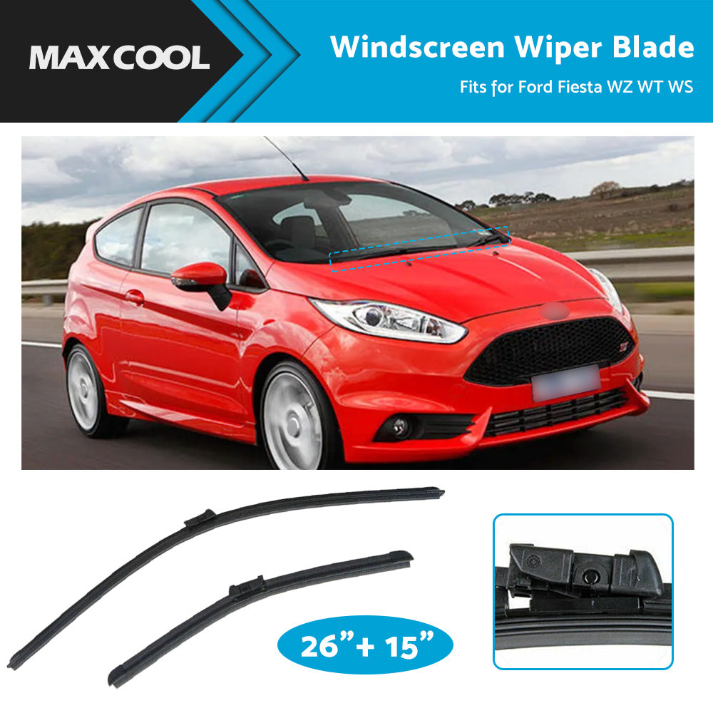 {{ For Ford Fiesta 08-On Aero Flat Windscreen Wiper Blades 26 inch   15 inch  1 Pair }} - Buy Car Parts Online at {{ Kaka Auto Parts }}.