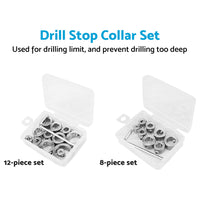 Drill Stop Collar Set 3mm-16mm Drilling Bit Depth Stopper Ring Woodworking