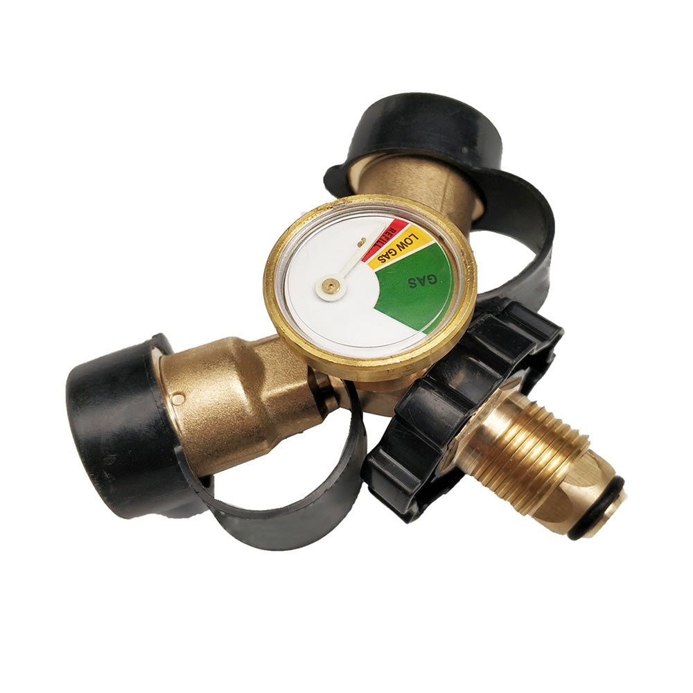 {{ LPG Bottle POL Dual Outlet Adapter  inch Y inch  Configuration with Gas Level Gauge }} - Buy Car Parts Online at {{ Kaka Auto Parts }}.