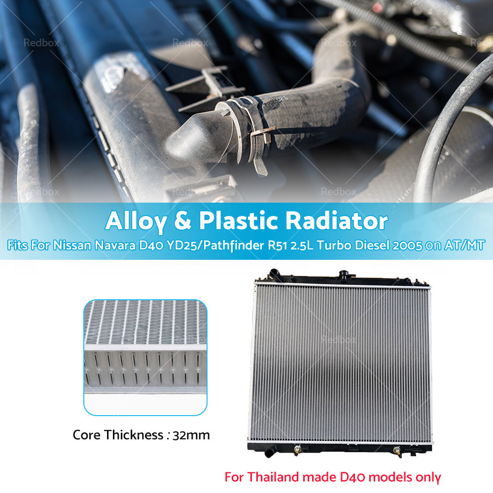 {{ Radiator for Nissan Navara D40 YD25 or Pathfinder R51 2. 5L Turbo Diesel 2005- AT or MT }} - Buy Car Parts Online at {{ Kaka Auto Parts }}.