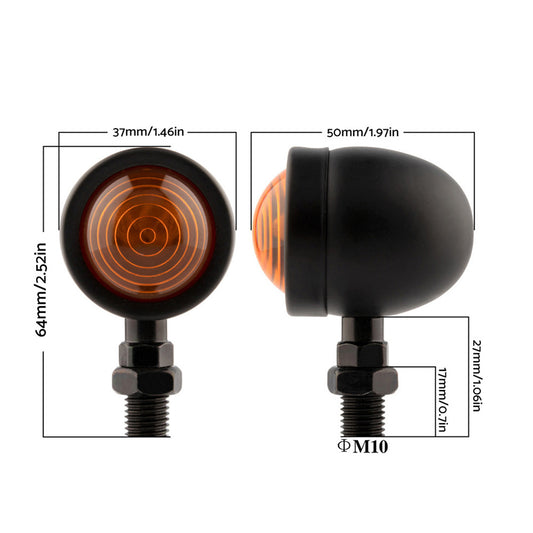 4x Chrome Motorcycle Amber Bullet Turn Signal Indicators Blinkers Universal Lamp