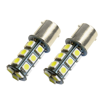 compare product 2x 12V BA15D LED 18 SMD Cool White Light Globes Suitable For Caravan Car