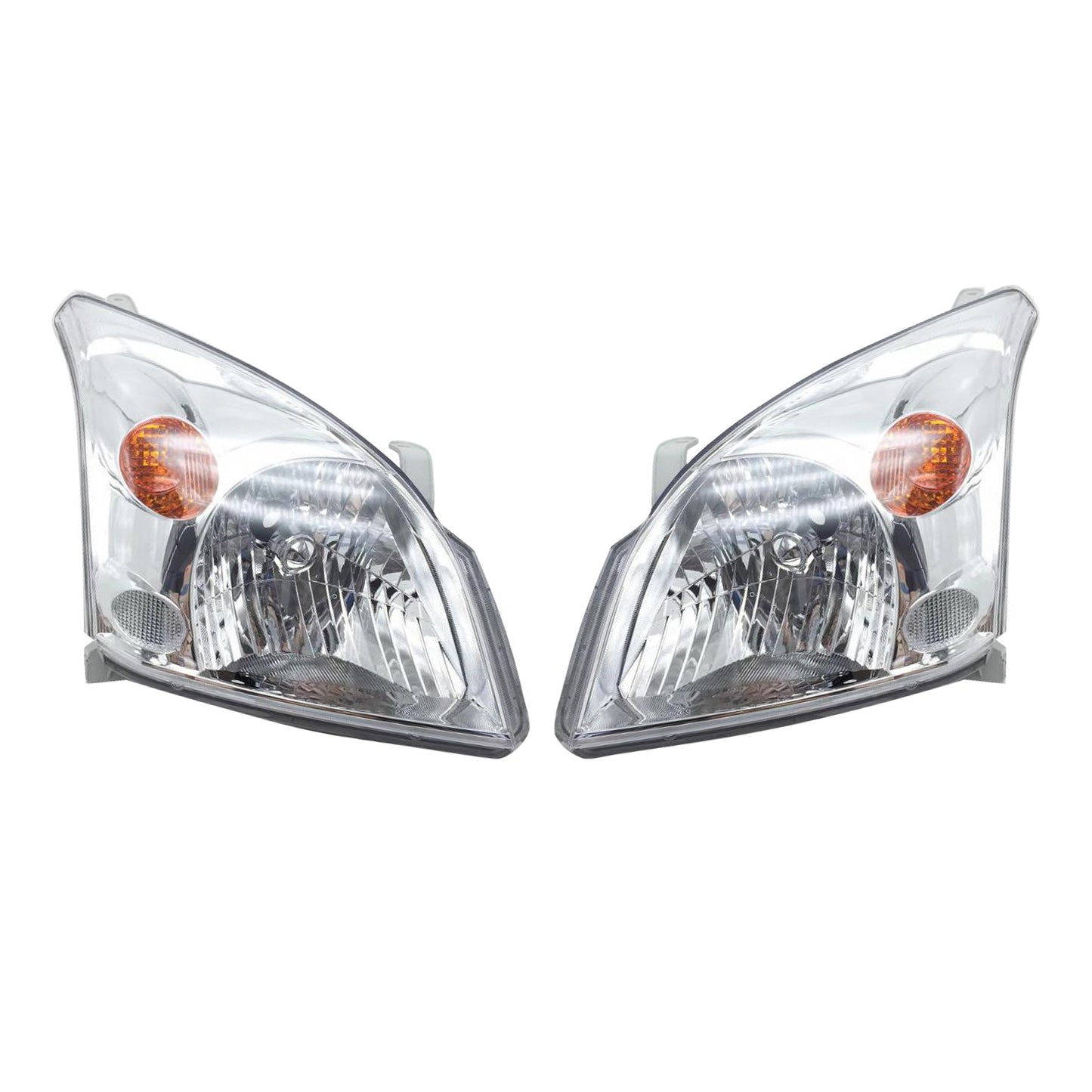 Chrome Headlight Pair Suitable For Toyota Landcruiser Prado 120 Series 2002-2009