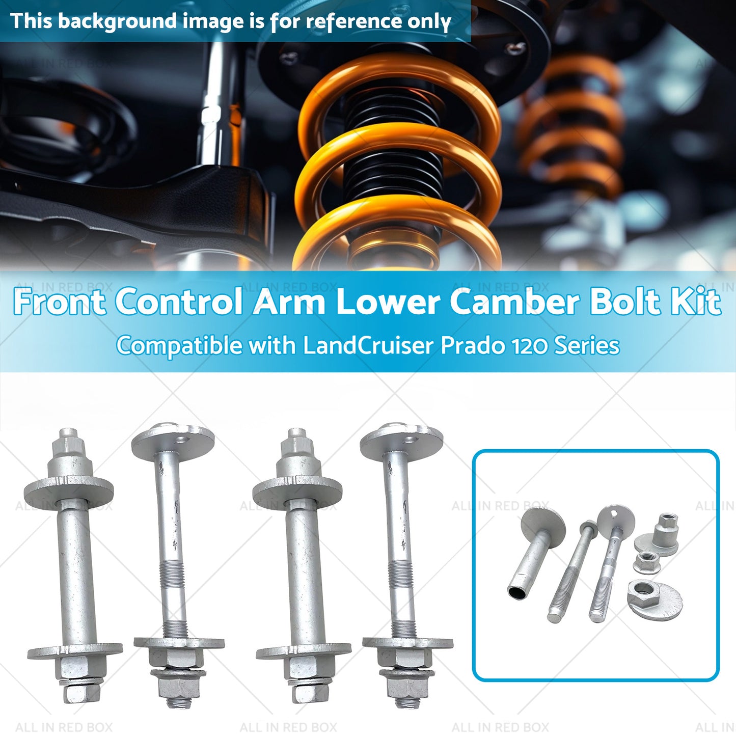 {{ Control Arm Lower Camber Bolt Kit Front Suitablefor LandCruiser Prado 120 Series }} - Buy Car Parts Online at {{ Kaka Auto Parts }}.