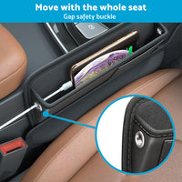 Car Seat Gap Storage Bag Organizer PU Leather With Exclusive Charging Cable Hole