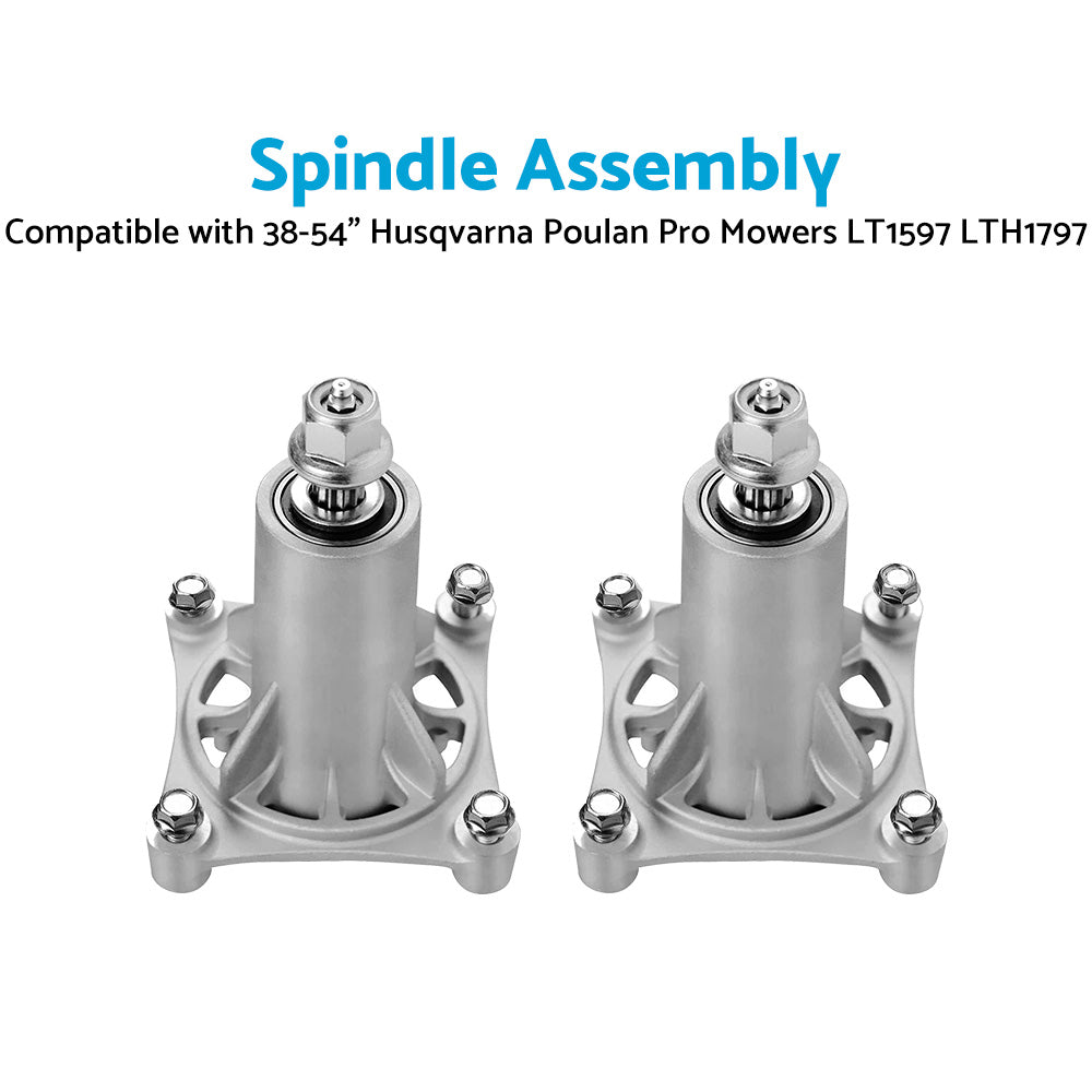 2xSpindle Assembly Suitable For 38-54inchHusqvarna Poulan Pro Mowers LT1597 LTH1797