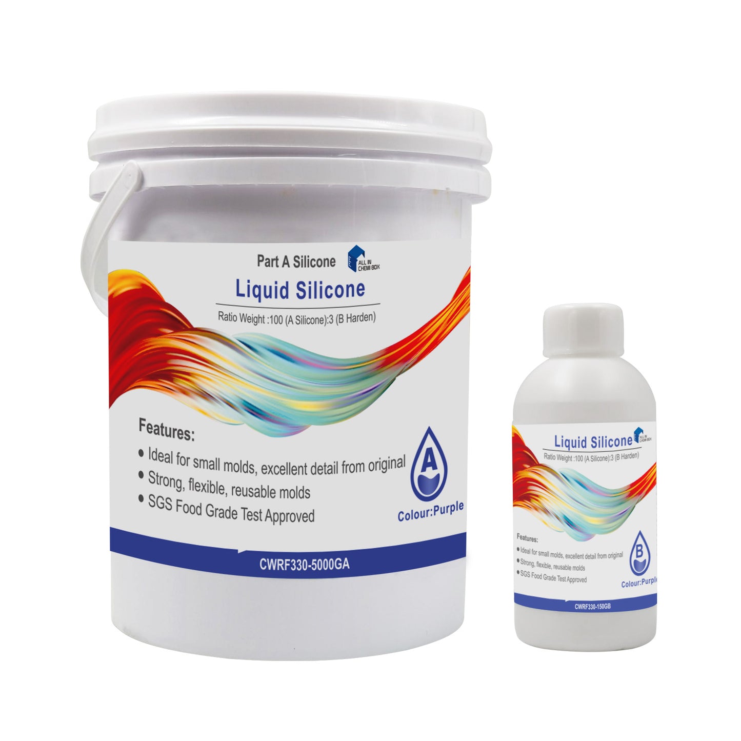 {{ SH25 Liquid Silicone Rubber Mould Making Kit 100:3 Mix - 1Kg 5Kg 10Kg Purple }} - Buy Car Parts Online at {{ Kaka Auto Parts }}.