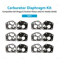 {{ 6x Carburetor Diaphragm Kit SuitableFor Briggs  and  Stratton Motors 495770 795083 }} - Buy Car Parts Online at {{ Kaka Auto Parts }}.