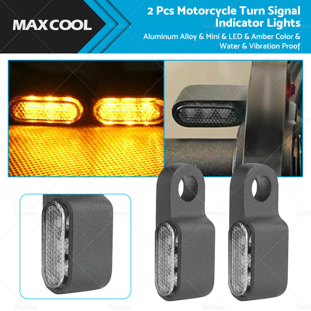 {{ 2X Mini LED Motorcycle Turn Signal Indicator Amber Blinker Light Lamp Black 3LED }} - Buy Car Parts Online at {{ Kaka Auto Parts }}.