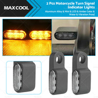{{ 2X Mini LED Motorcycle Turn Signal Indicator Amber Blinker Light Lamp Black 3LED }} - Buy Car Parts Online at {{ Kaka Auto Parts }}.
