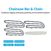 14''3/8LP .043 52DL Chainsaw Bar & Chain Suitable For Makita UC3520A EGO 56V