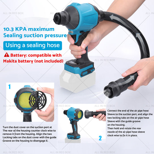 Cordless Air Duster Dust Blower Inflator Vacuum Cleaner Suitable For Makita 18V Battery