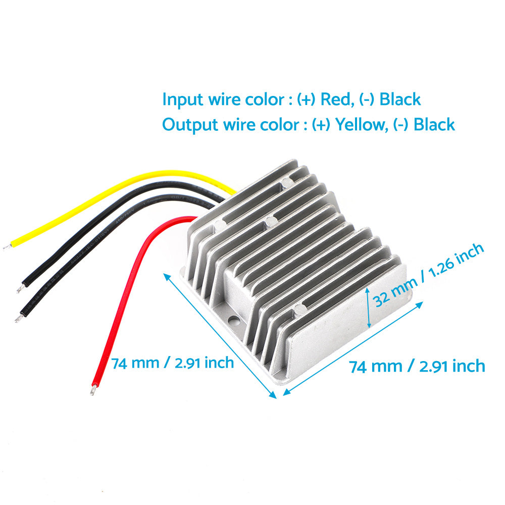 Waterproof DC-DC Converter Regulator 12V Step Up To 13.8V 15A 207W
