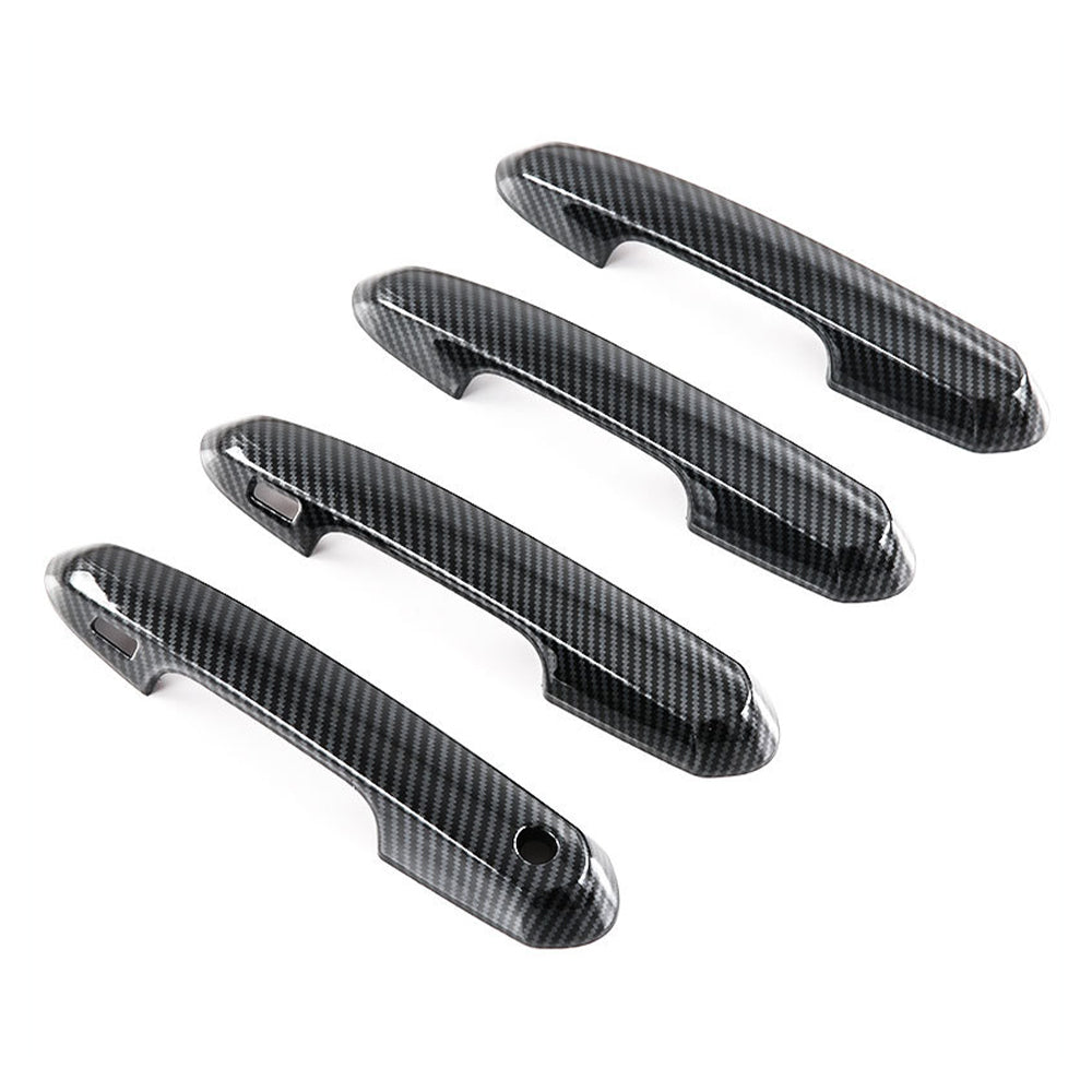 Carbon Fiber Look Door Handle Bowl Strip Covers Suitable for Toyota Kluger 2021¨C2025