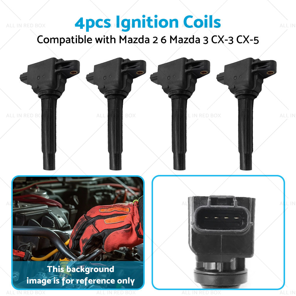 {{ 4x Ignition Coil Suitable for Mazda 2 6 Mazda 3 SP20 SP25 CX-3 CX-5 CX-9 }} - Buy Car Parts Online at {{ Kaka Auto Parts }}.