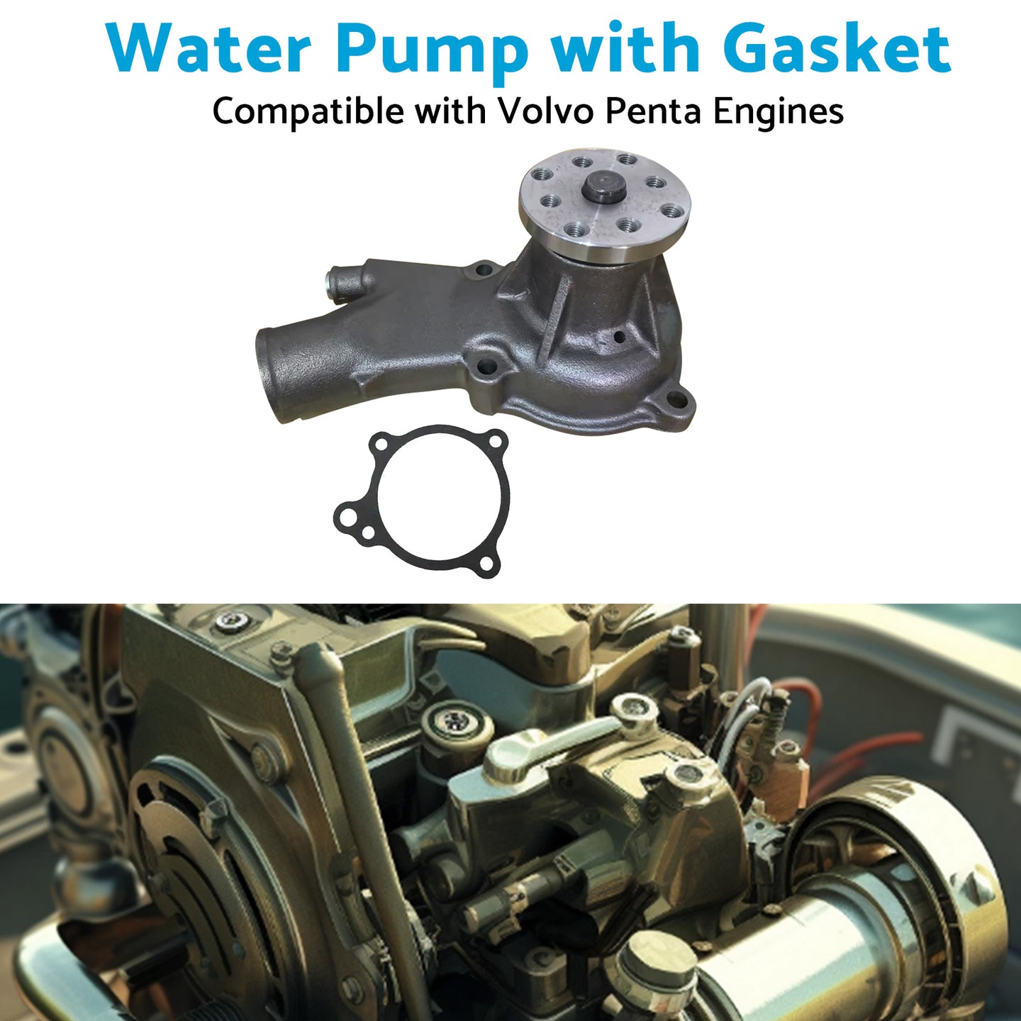 {{ 65142A1 Water Pump With Gasket Suitable For Mercruiser Marine 884727 814755 2. 5 }} - Buy Car Parts Online at {{ Kaka Auto Parts }}.