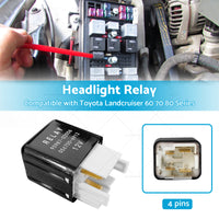 {{ Headlight Relay 12V 4 Pins 90987-02006 Suitable For Toyota Landcruiser 60 70 80 }} - Buy Car Parts Online at {{ Kaka Auto Parts }}.