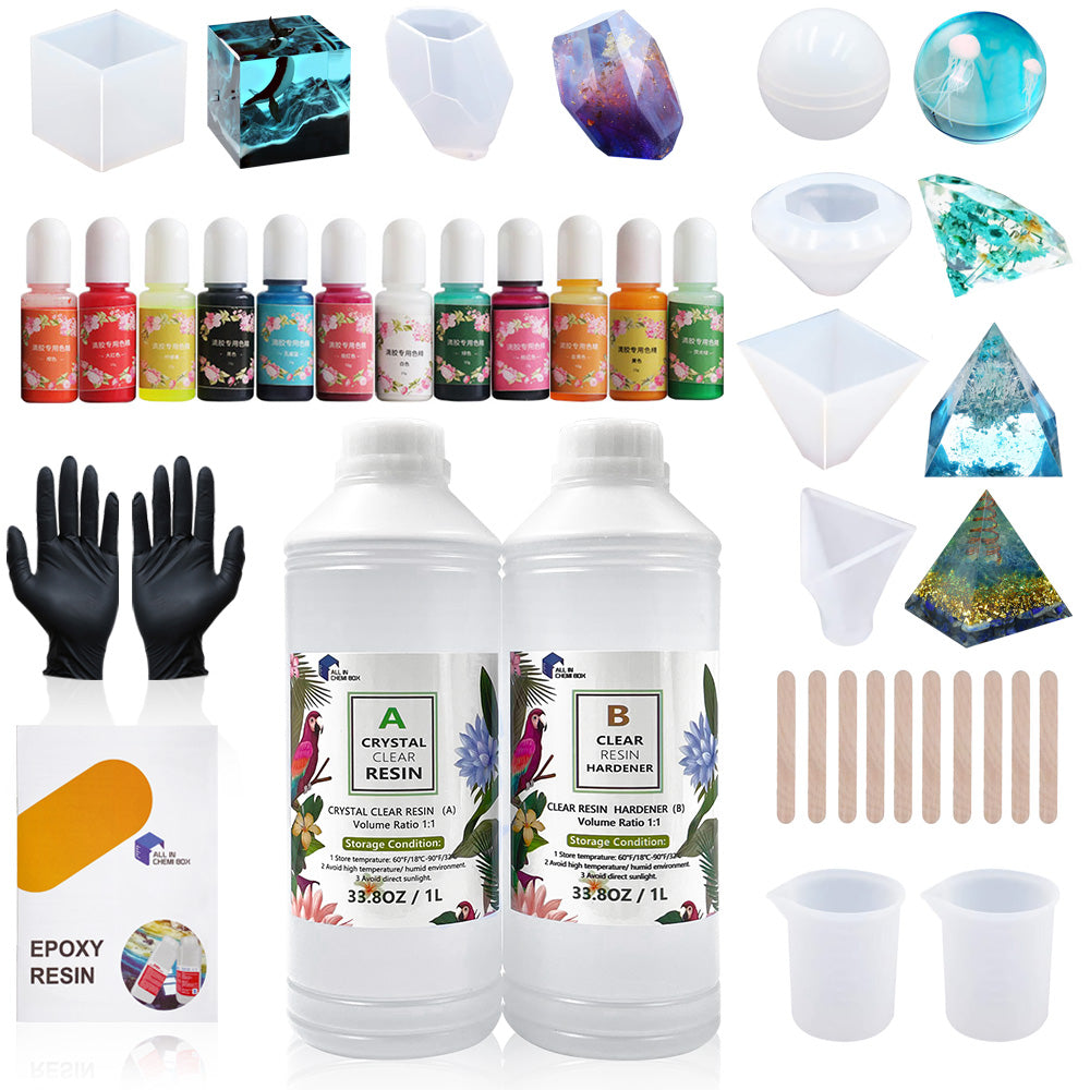 Epoxy Resin 1:1 AB Kit Craft Coating UV Color Pigment Paste Liquid Silicone Mold