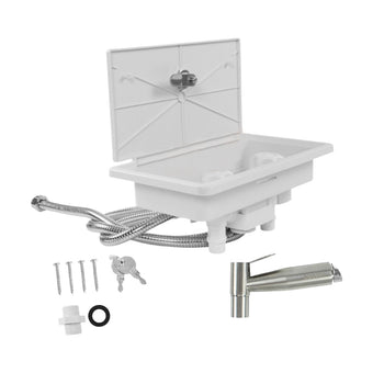 compare product Caravan RV Shower Box Kit External with Lock Exterior Camper Trailer Boat Marine