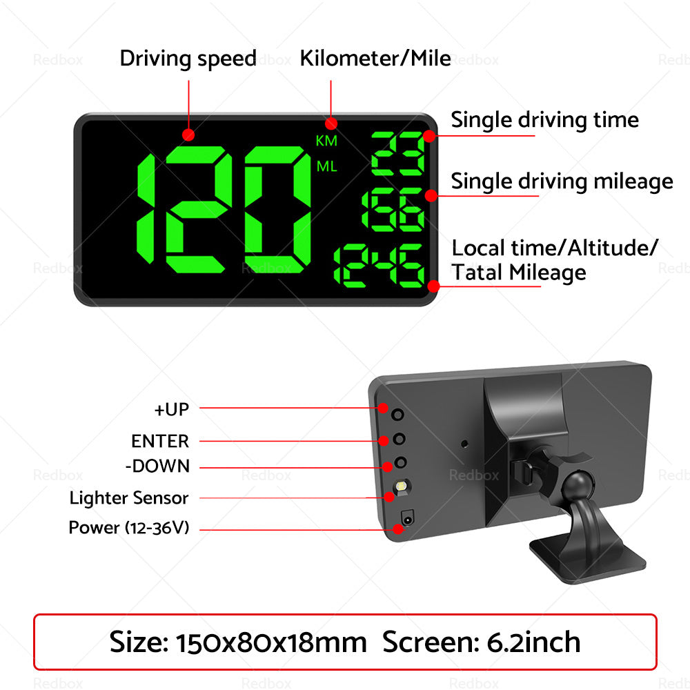 {{ Truck GPS Speedometer 6. 2inch Extend Display Odometer Overspeed Alarm MPH KMH }} - Buy Car Parts Online at {{ Kaka Auto Parts }}.