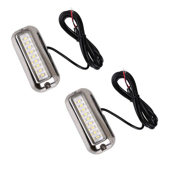 compare product 2x Blue 27LED Underwater Marine Transom Boat Light 316 Stainless Steel Pontoon