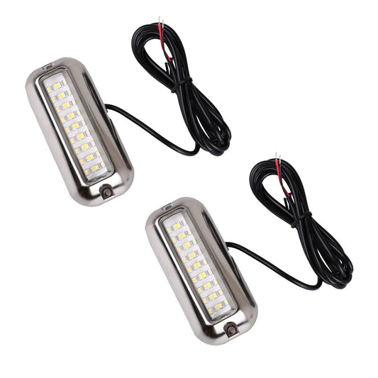 2x Blue 27LED Underwater Marine Transom Boat Light 316 Stainless Steel Pontoon