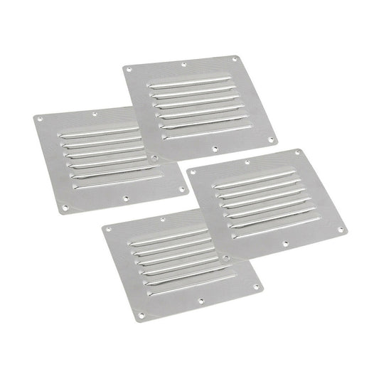 4x Stainless Steel Rectangular Air Vent Suitable For Caravan, Boat, Wall & Home