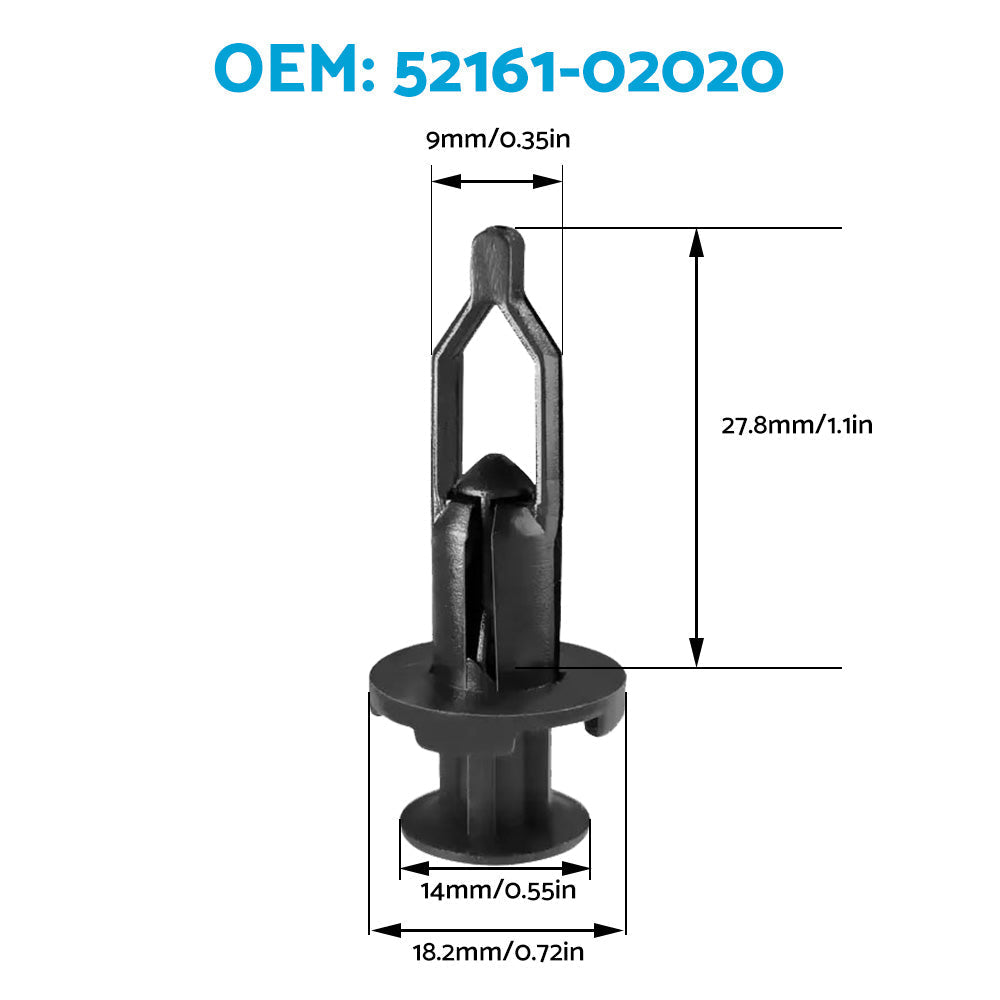 100PCS Panel Clip Lock Nut Splash Guard Push Rivet Suitable For Toyota Lexus