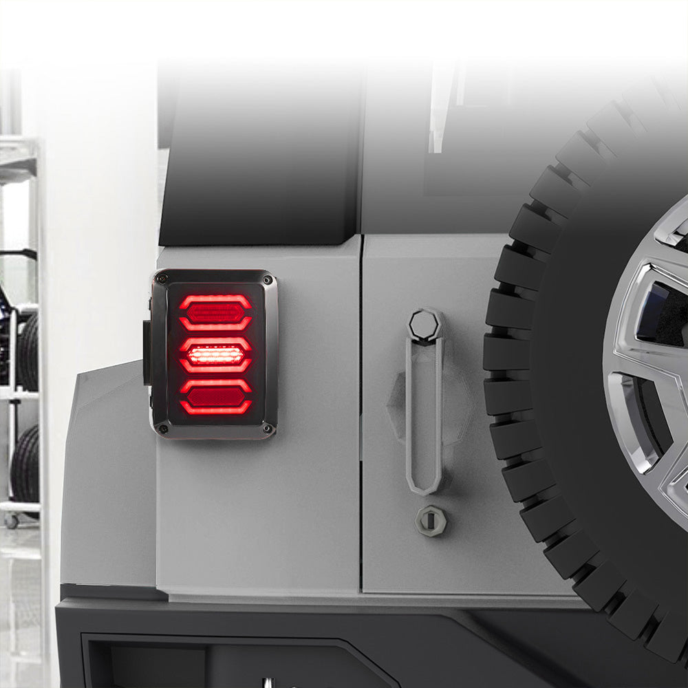 Smoked LED Tail Lights Rear Lamp Suitable For Jeep Wrangler JK 2007-2017