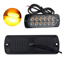 12 LED Strobe Light Emergency Warning Beacon White Amber 12V/24V