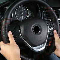 Premium Leather DIY Steering Wheel Cover Suitable For Car – 38cm Auto Protection With Needle