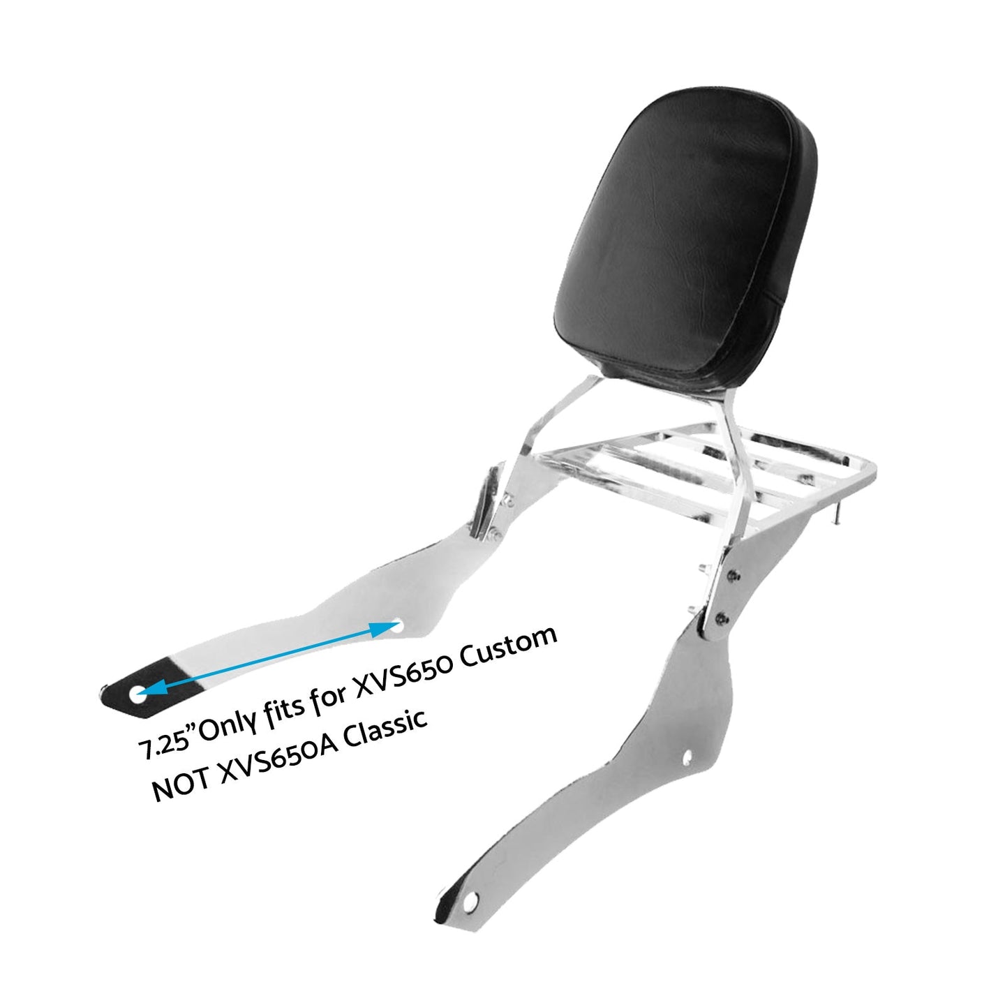 {{ Chrome Backrest Sissy Bar Luggage Rack Suitable for Yamaha Vstar 400 650 98-18 }} - Buy Car Parts Online at {{ Kaka Auto Parts }}.