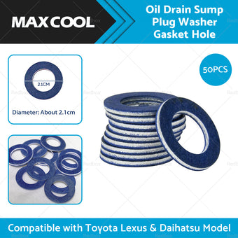 compare product Oil Drain Sump Plug Washer 50x Suitable For Toyota 90430-12031 Bulk Pack