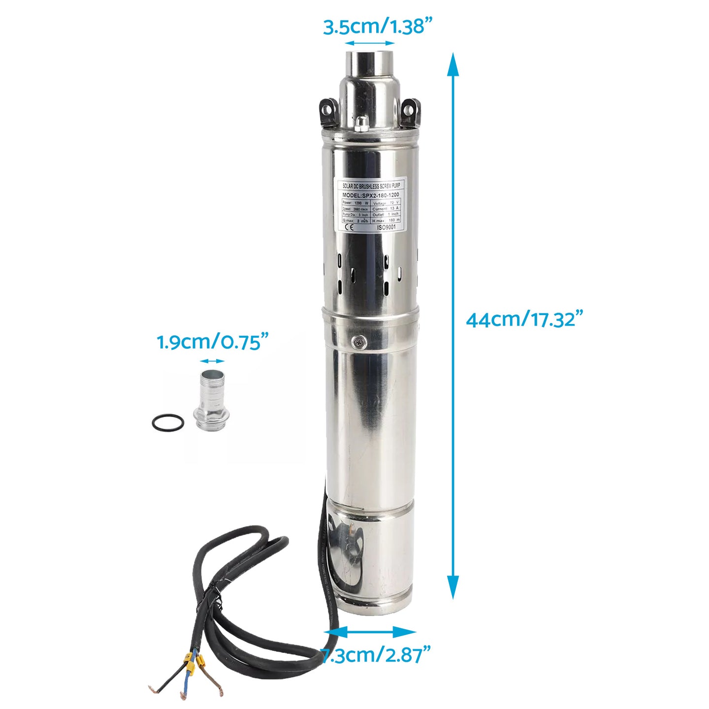 {{ Solar Bore Pump 72V 1.2KW MPPT Deep Well Submersible Screw Pump 180M AU 3in 72V 1.2KW }} - Buy Car Parts Online at {{ Kaka Auto Parts }}.