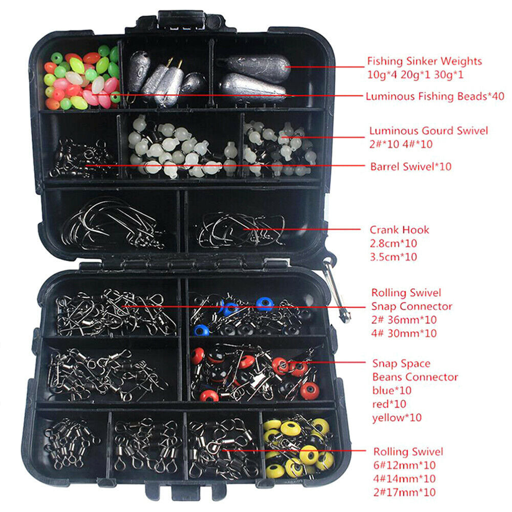 {{ 177Pcs Pro Fishing Accessories Kit w or  Tackle Box For Outdoor Swivels Hook Beads }} - Buy Car Parts Online at {{ Kaka Auto Parts }}.