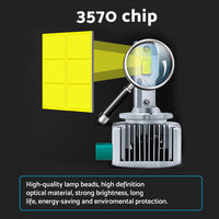 Pair of 6000K For Replace HID Xenon D1S LED Headlight Bulbs Conversion 90W 2pcs