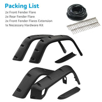 Pocket Style Matte Black Fender Flares Jungle Guard Suitable For Jeep Wrangler TJ 1997-2006