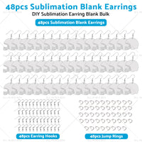 {{ 48PCS Sublimation Helmet Earring Blank MDF Double-Sided w  Hook and Jump Ring }} - Buy Car Parts Online at {{ Kaka Auto Parts }}.