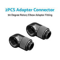 2PCS Black Green Water Cooling G1 4 Thread 90 Angle Rotary Elbow Adapter Fitting