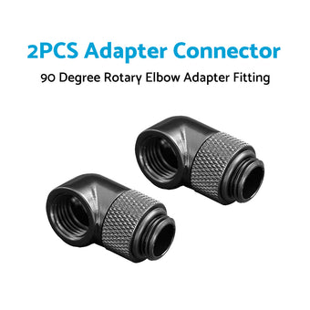 compare product 2PCS Black Green Water Cooling G1 4 Thread 90 Angle Rotary Elbow Adapter Fitting