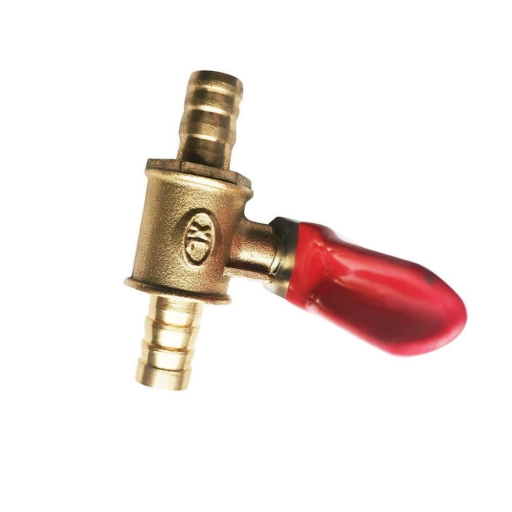 In-Line Fuel Tap Brass 8mm 5/16" Suitable For Motorcycle / Tractor / Quad / Lawn Mower Pump