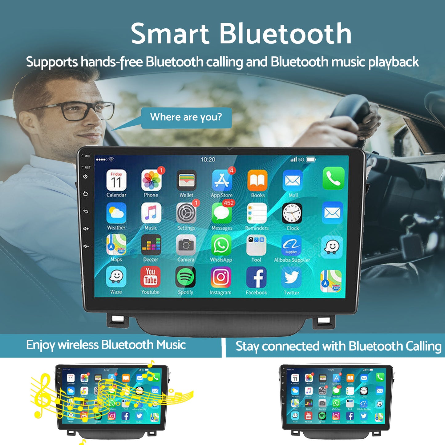 In-Dash Units 9inch Touch Screen Stereo CarPlay Suitable For Toyota Corolla 2009-13