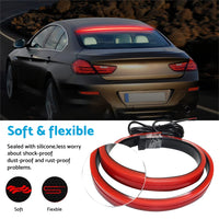 1M Red LED Car High Mount Third Brake Stop Rear Tail Light Bar Strip Universal 12V