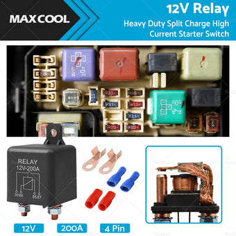 compare product 12V DC 200A Car Relay Heavy Duty Split Charge High Current 4Pin Starter Switch