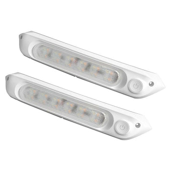 compare product 287MM DUAL LED BUG LIGHT 12/24V AWNING LIGHT AMBER/WHITE LIGHTS W/ SWITCH