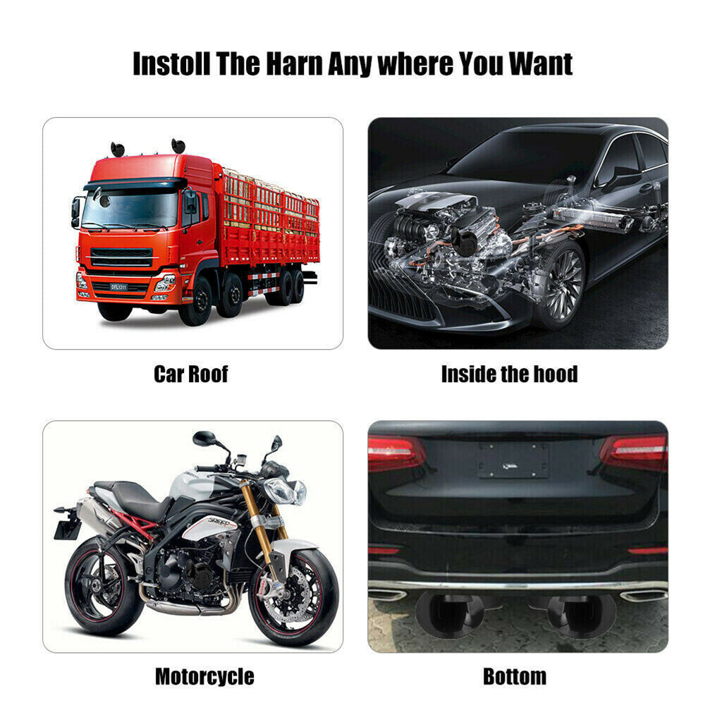 {{ 1 Pair 12V 300DB Super Train Horn For Trucks SUV Car Boat Motorcycles Speaker }} - Buy Car Parts Online at {{ Kaka Auto Parts }}.