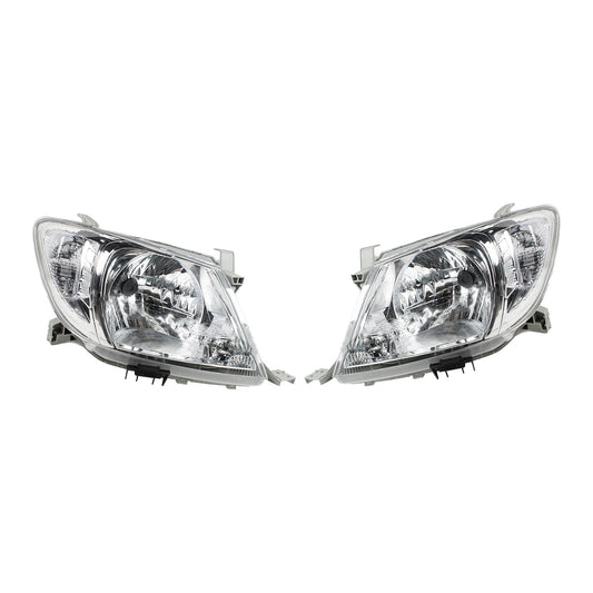 Pair of Left & Right Headlight Lamps Suitable For Toyota Hilux 2WD / 4WD 2008-2012