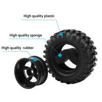 Wheels Rims Rubber Tires 12mm Hex Suitable For 1 or 10 Off-Road RC Rock Buggy Truck